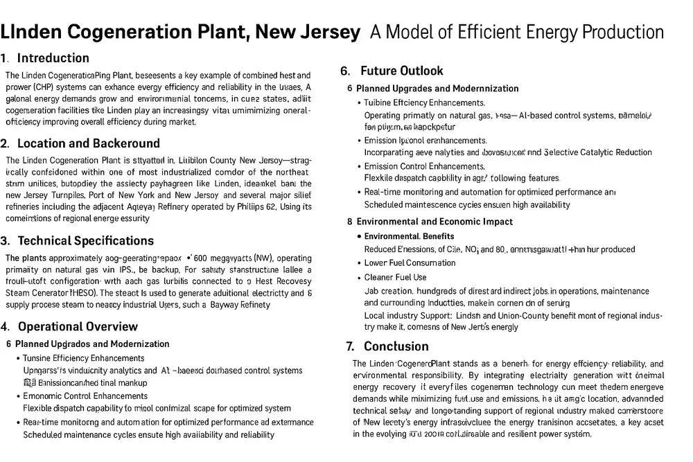 Linden Cogeneration Plant New Jersey Overview